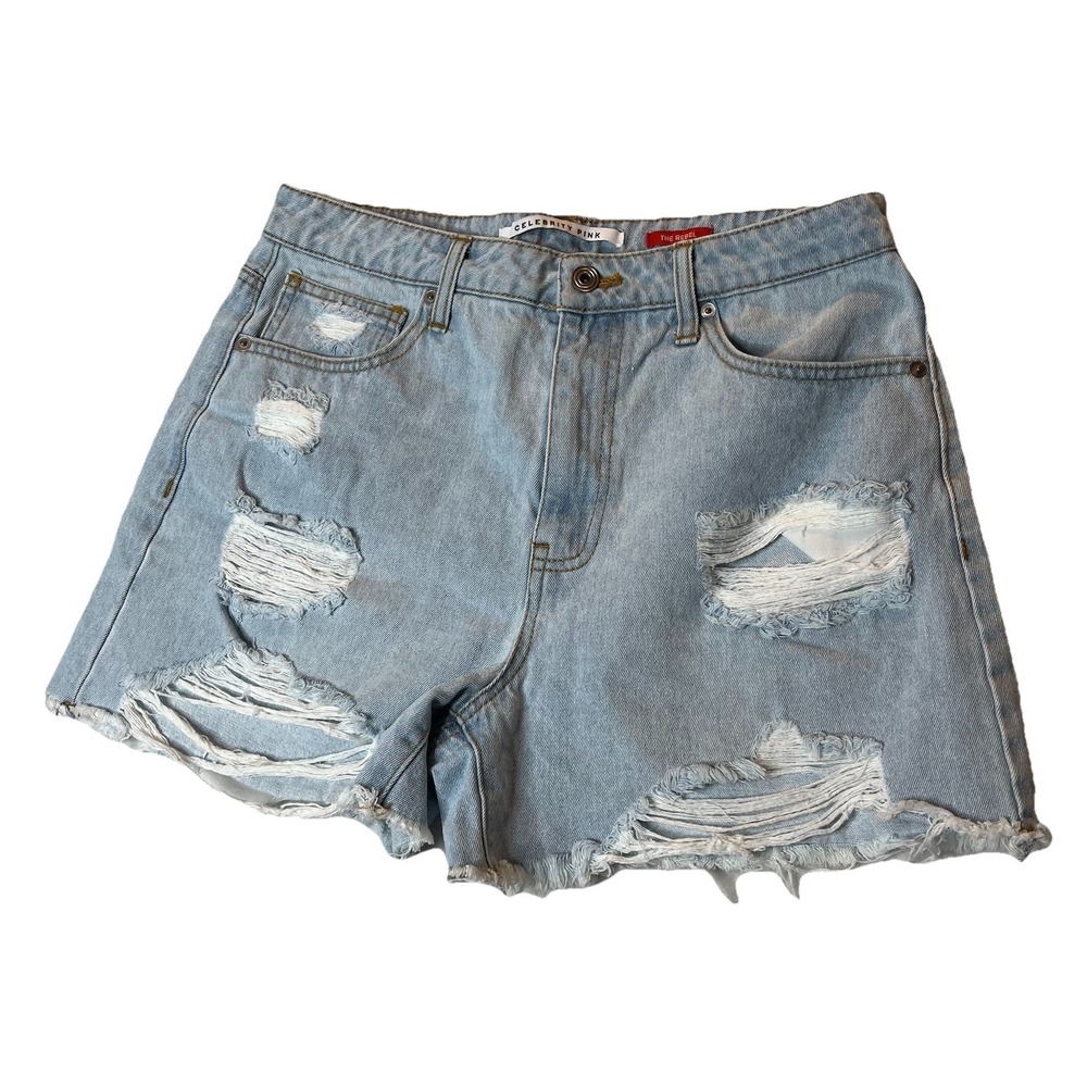 CELEBRITY PINK The Rebel Distressed Denim Blue Jean Shorts Women's 11 / 30